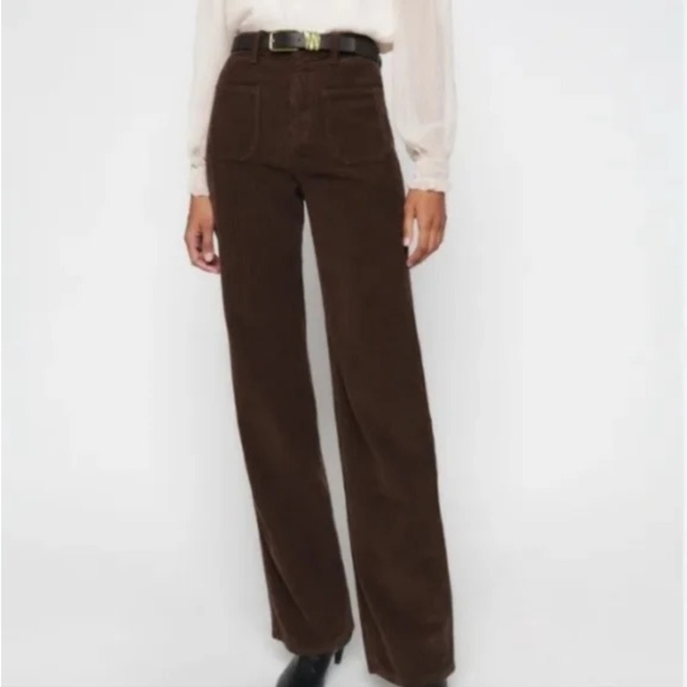 Reformation - Alyssa Wide Leg Corduroy Pants - Dark Brown
